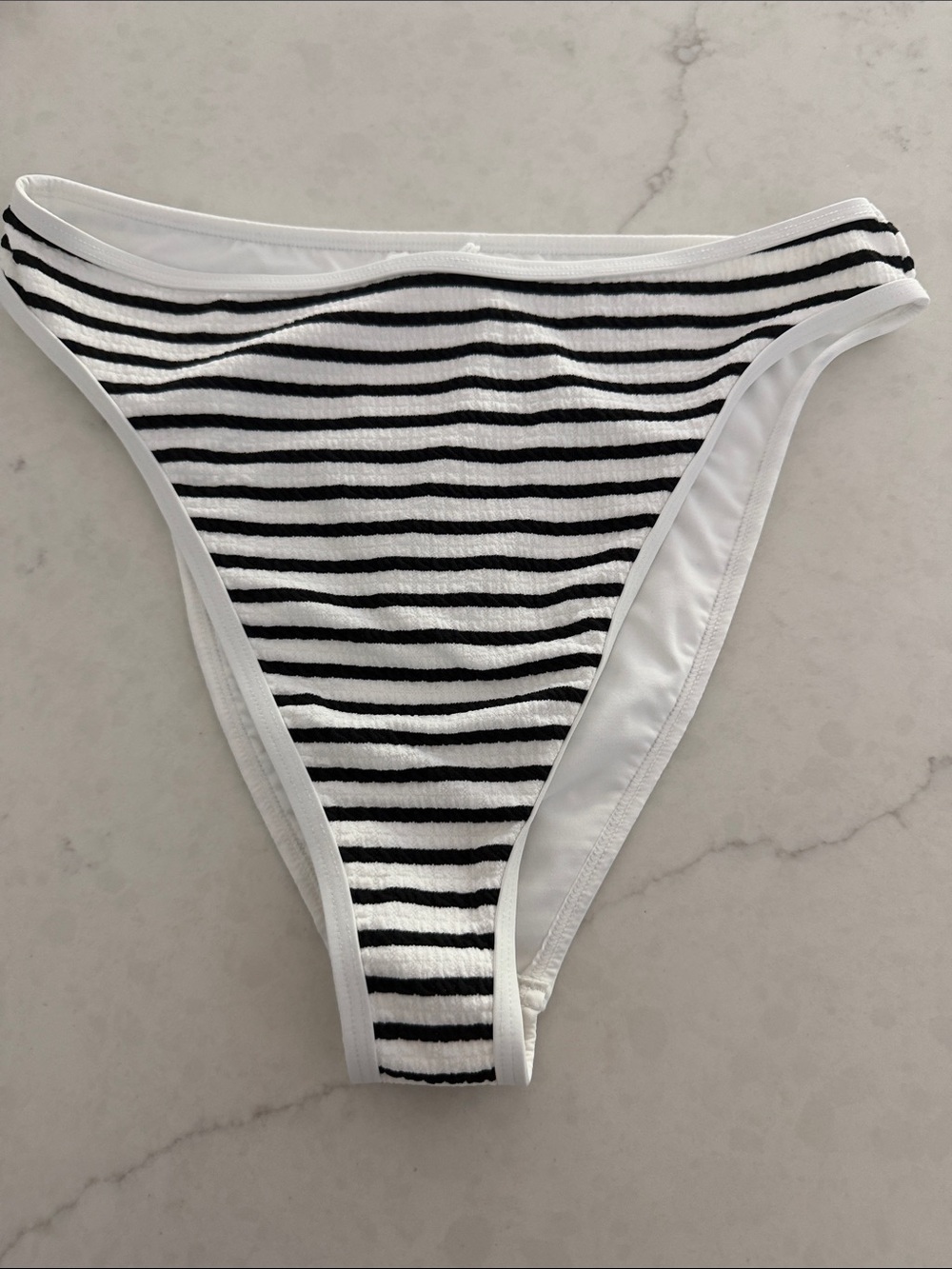 l*space Nora Striped Bikini Bottom - Black & White Size Large NWT